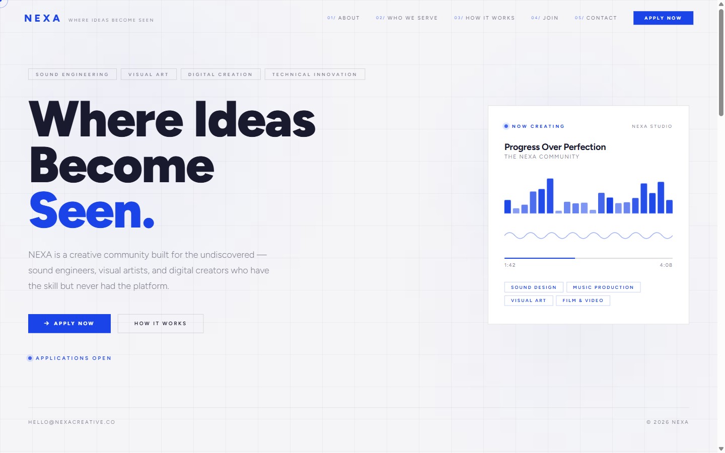 NEXA website screenshot